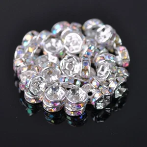 Wholesale Czech Crystal Rhinestone Rondelle Loose Spacer Beads 4/5/6/8/10/12mm - Picture 1 of 38