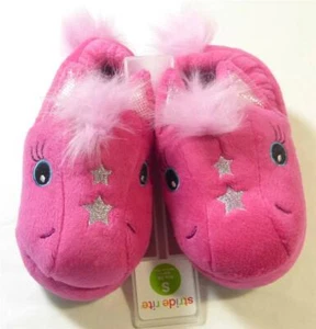 Slippers Stride Rite Kids Hot Pink Magic Pony Size Small 7/8 Silver Stars New - Picture 1 of 5