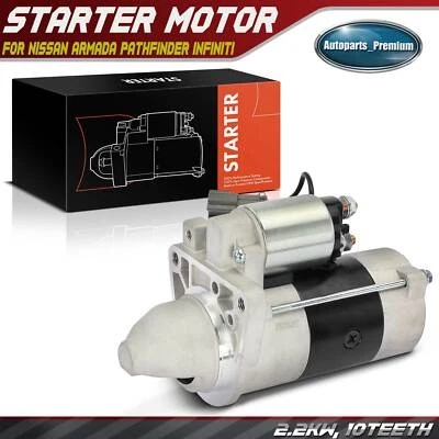 Motor de arranque para Nissan Armada Pathfinder TITAN INFINITI QX56 5.6L 2.2KW CW 10T - Imagem 1 de 4