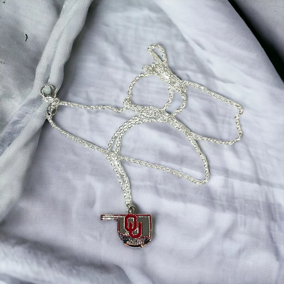 OKLAHOMA SOONERS STATE DESIGN PENDANT NECKLACE - Image 1 of 1