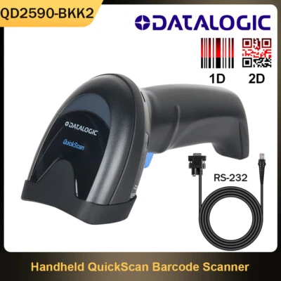Datalogic QD2590-BKK2 Wired Handheld 1D/2D Barcode Scanner with RS232 Cable - Image 1 of 4