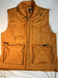 Rustic River Men L Sleeveless Tactical Jacket Polyurethane Fleece Zip Up Pockets - Picture 1 of 15
