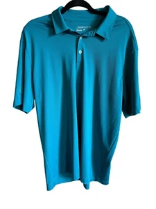 Nike Golf Dri-Fit Kurzarmshirt Gr. L blau-grün Stretch Poly bestickt - Bild 1 von 10