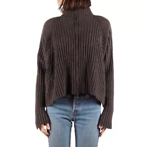 Suéter Sarah Pacini Para Mujer Vintage Marrón Caqui Cremallera Punto Acanalado Talla Única - Imagen 1 de 6