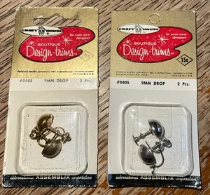 Lot Vtg Screw Back Earrings Finding Craft House #0402 Boutique Design-Trims - Picture 1 of 5