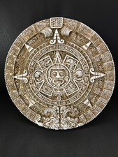 Mayan Aztec Calendar Mexican Wall Hanging Art Home Decor 12” Signed