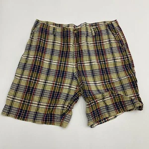 Sun River Cotton Chino Shorts Mens 42 Tan Multi Color Plaid Slash Pocket Casual - Picture 1 of 6