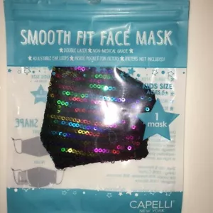 Girl's Sequined Face Mask - Double Layer, Adjustable Loops,Washable, reusable - Picture 1 of 1
