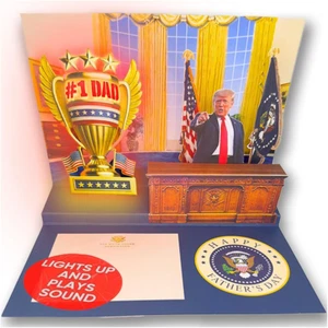 Talking Donald Pop up Father'S Day Card with Light and Sound - Presidential Mess - Picture 1 of 12
