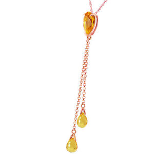 14K. SOLID GOLD NECKLACE WITH CITRINES (Roz Gold)