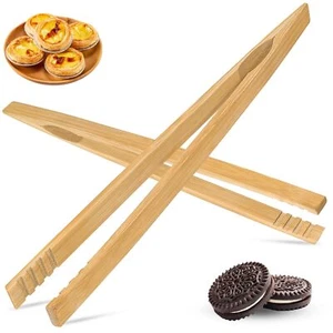 2pcs Bamboo Toaster Tongs 10.2 Inches Long Bamboo Toast Tongs For Cooking Bamboo - Picture 1 of 7