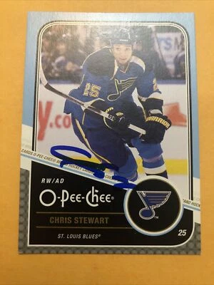 Chris Stewart Signed St. Louis Blues Card Foto 1 de 2