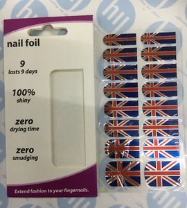 # Nail Foil British flag design 16 Pieces Nail Art *new* - Picture 1 of 3