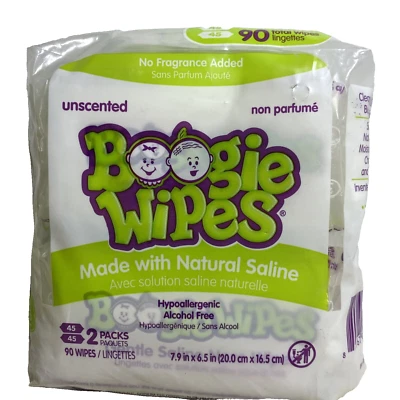 Boogie Wipes Saline Wipes Unscented 90 Wipes - Image 1 of 4