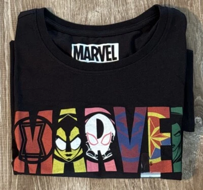 New Marvel Black T Shirt Regular Fit Women’s Size S - Image 1 of 4