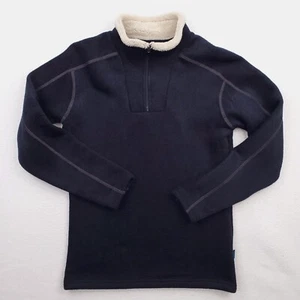 Kuhl Sweater Boys Large Navy Blue Europa 1/4 Zip Fleece Pullover Mock Jacket - Picture 1 of 15