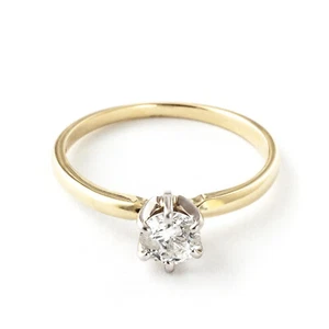 14K. GOLD SOLITAIRE RING WITH 0.40 CT. H-I, SI-2 NATURAL DIAMOND (Yellow Gold) - Picture 1 of 6