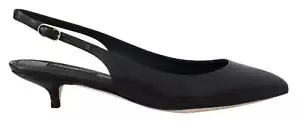 Dolce & Gabbana Elegant Black Leather Slingback Pumps - Picture 1 of 8