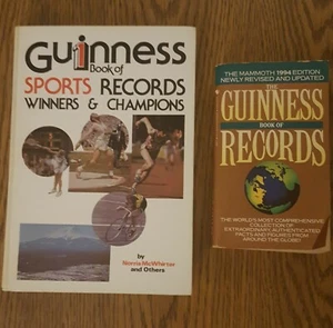 2 Guinness Book Of World Records Books 1980 SPORTS Hardcover & 1994 Paperback - Picture 1 of 10