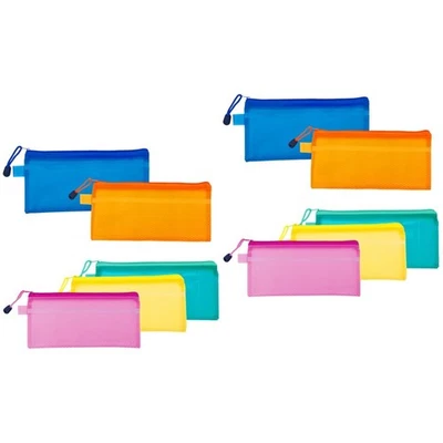  2 Count Kleine Zipper Tütchen Mesh-Aufbewahrungsbeutel Bürobedarf - Bild 1 von 4