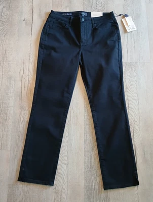 NUEVOS Pantalones de mezclilla para mujer NYDJ talla 8 Sheri ajustados negros tecnología Lift Tuck tobillo nuevos con etiquetas Foto 1 de 4
