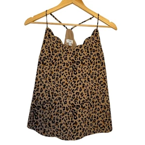 J.Crew Leopard Print Scalloped V Neck Camisole Tank Top Women's Size 6 - Picture 1 of 4