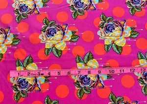 Tula Pink Curiouser PWTP 161 Painted Roses Daydream polka dots roses OOP - FQ  - Picture 1 of 1