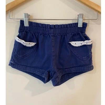 Boden эластичный пояс тянуть на сложенный кромки пот шорты хлопок синий девочки размер 6Y - Изображение 1 из 4