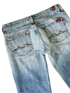 7 FOR ALL MANKIND JEANS Low Rise VINTAGE BOY CUT BOOTCUT Button Fly 30 AWESOME - Picture 1 of 10