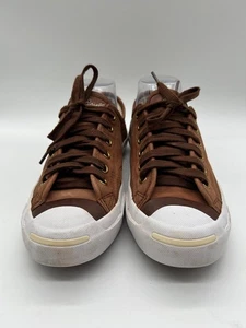 Converse Men’s Jack Purcell Brown Leather Sneakers Size MEN 6 Women 7.5 - Picture 1 of 12