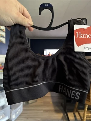 New Hanes Originals Women's ComfortFlex Seamless Rib Scoop Crop Bralette XSMALL  - Image 1 of 2