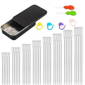 40PCS Large Eye Sewing Needles, 8 Sizes Hand Sewing Sharp Needles, Embroidery... - Picture 1 of 7