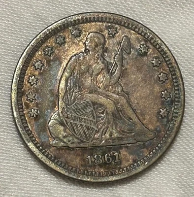 1861 Seated Liberty Quarter - Beautiful Detail & Toning!! 🔥🔥🔥 - Image 1 of 2