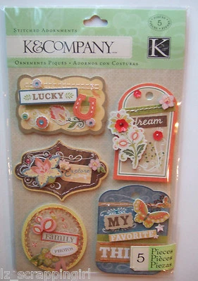 ~EDAMAME STITCHED ADORNMENTS~ Grand Adhesions Stickers K & CO Company; FAMILY - Image 1 of 3
