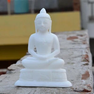 Beautiful Mahavir Swami Statue Home Temple Decor Mahaveer Jain Swami Marble M... - Picture 1 of 7