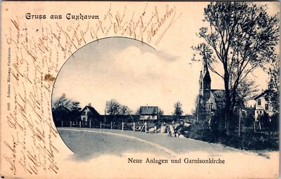 GERMANY 1902 POSTAL HISTORY PICT POSTCARD CUXHAVEN ADDR USA CANC CUXHAVEN - Image 1 of 2