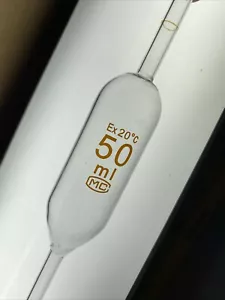 Lot of 2) Pipette Volumetric Bulb Form 50 ml Borosilicate Glass 50ml, Red - Picture 1 of 8