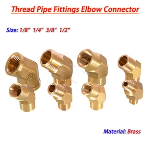 Elbow Pipe Fitting FBSP 1/8"-1/2" Male/Female Thread Brass 45° Connector Adapter - Picture 1 of 14