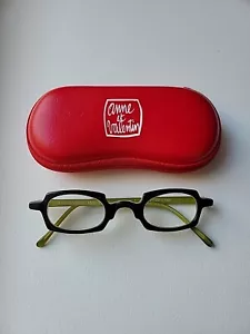 Authentic Anne et Valentin Allo 7E Black Green 42mm Frames Glasses With Red Case - Picture 1 of 9