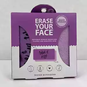 Erase Your Face Reusable Makeup Removing Cloth for Sensitive Skin, 2 Cloths - Picture 1 of 2