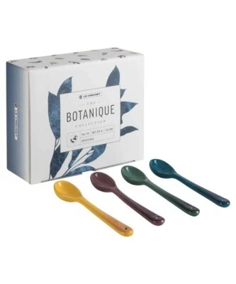 Le Creuset Spoons Botanique Collection 5.5in Set of 4 Fig Deep teal stoneware