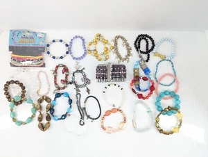Costume Fashion Jewelry Lot of 29 Beaded Stretch Bracelets Preowned - Picture 1 of 7