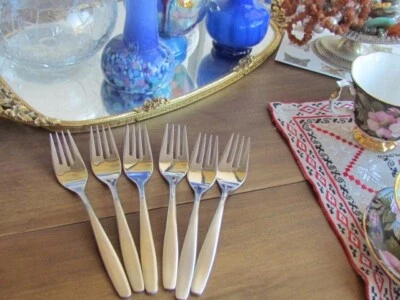 new Action WMF Cromargan  Stainless Korea 6 Fish Salad Forks each 7" Lot Set - Image 1 of 4