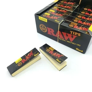 RAW BLACK CLASSIC Rolling Paper ROACH FILTER TIPS - 10 packs - Picture 1 of 4