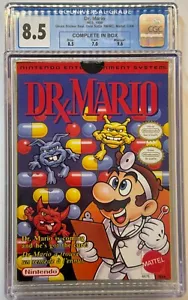Dr. Mario CGC 8.5 nes cib Gloss Sticker Seal, Oval SoQs TM/MC, Mattel, CAN - Picture 1 of 2