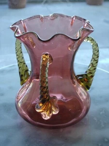Victorian Ruby Gilded Three Handled Art Glass Loving Cup - Picture 1 of 3