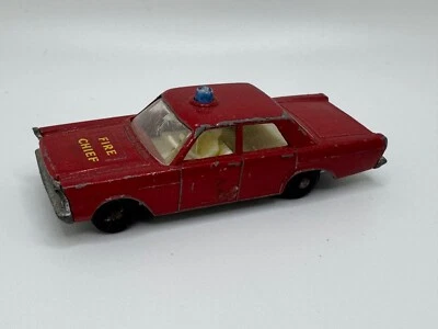 Coche Ford Galaxy Fire Chief de colección 1966 Matchbox Lesney #55/59 rojo Foto 1 de 4