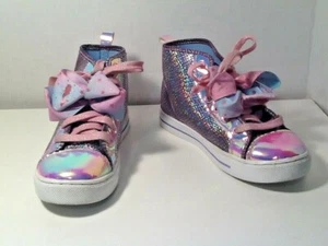 Nickelodeon Juniors Size 4 Jojo Siwa Silver Mermaid Scales High-Tops Girls - Picture 1 of 6