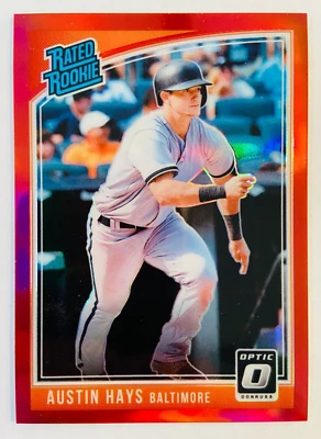 2018 Panini Donruss Optic AUSTIN HAYS Red Prizm Rated Rookie RC #'d /99 - Image 1 of 2