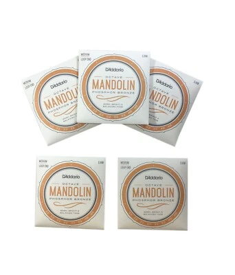 D'Addario Octave Mandolin Strings 5 Sets Phosphor Bronze Medium Loop End - Image 1 of 4